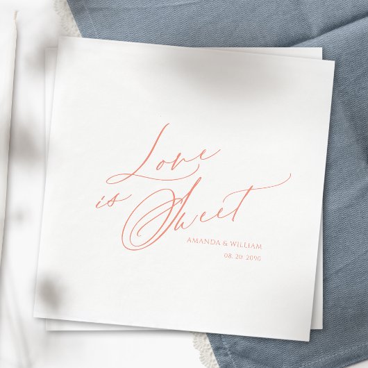Serviette En Papier L'amour est une serviette sucrée - Mariage élégant