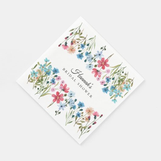 Serviette En Papier L'amour fleur sauvage est dans la Fête des mariées (Coin)