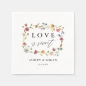 Serviette En Papier L'Amour fleur sauvage Est Douce Mariage serviettes (Devant)