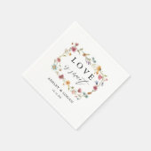 Serviette En Papier L'Amour fleur sauvage Est Douce Mariage serviettes (Coin)