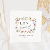 Serviette En Papier L'Amour fleur sauvage Est Douce Mariage serviettes