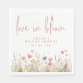 Serviette En Papier L'Amour Fleur sauvage Rose Dans La Fête des mariée (Devant)