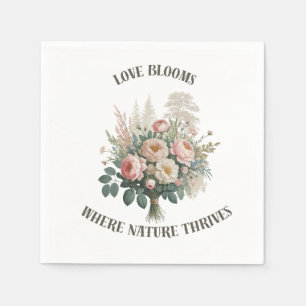 Serviette En Papier L'amour fleurit avec la nature