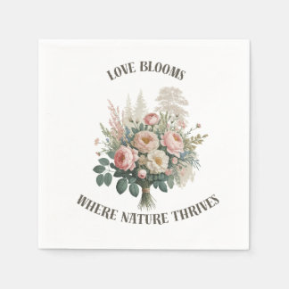Serviette En Papier L'amour fleurit avec la nature
