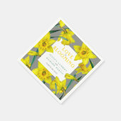 Serviette En Papier L'amour fleurit l'aquarelle jaune mariage de print (Coin)