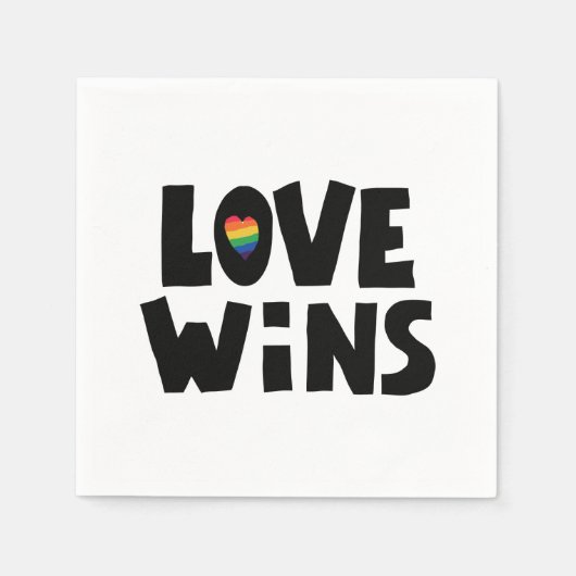 Serviette En Papier L'amour gagne (Devant)