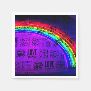 Serviette En Papier L'amour gagne le Gay pride LBGQT Rainbow
