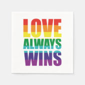 Serviette En Papier L'amour gagne toujours (Devant)