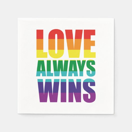 Serviette En Papier L'amour gagne toujours (Devant)