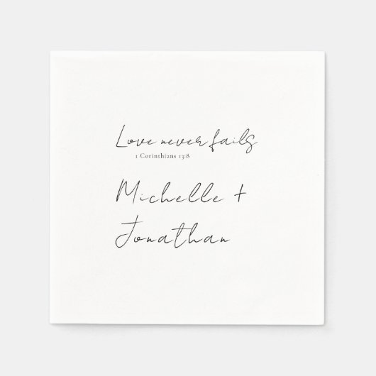 Serviette En Papier L'amour moderne n'échoue jamais Bible Mariage chré (Devant)