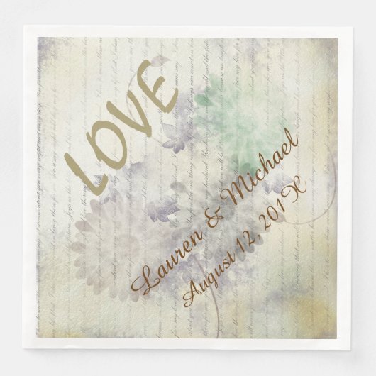 Serviette En Papier L'amour n'échoue jamais Mariage (Devant)