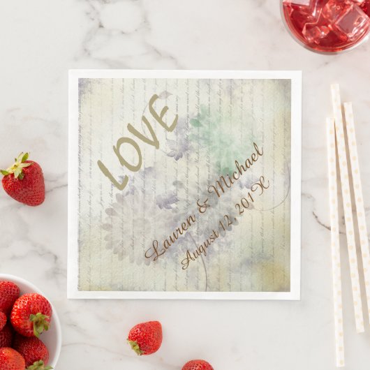 Serviette En Papier L'amour n'échoue jamais Mariage (En situation)