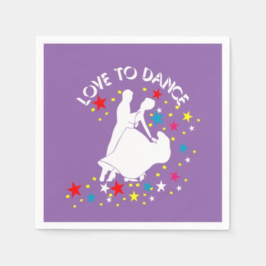 Serviette En Papier L'amour pour la danse (Devant)