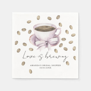 Serviette En Papier L'amour se prépare Bridal shower Bow Coffee