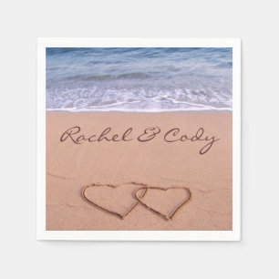 Serviette En Papier L'amour sur la plage