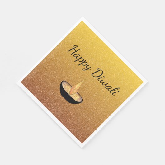 Serviette En Papier Lampe à flamme Diwali Diya Élégante Parties scinti (Coin)