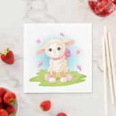 Serviette En Papier Lampe Et Papillons (En situation)