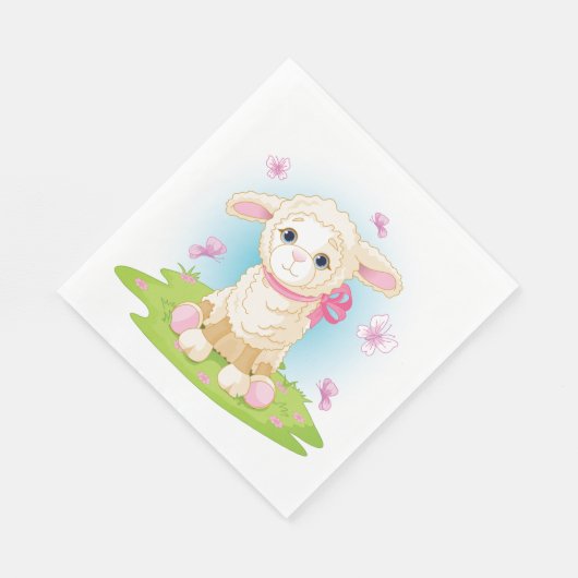 Serviette En Papier Lampe Et Papillons (Coin)