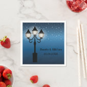 Serviette En Papier Lampe Victorienne Poteau À La Nuit Avec Étoiles Ma (En situation)