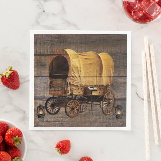 Serviette En Papier Lampes à huile de charbon Wagon couvertes Western (En situation)