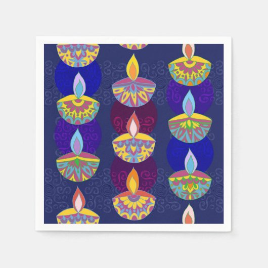 Serviette En Papier Lampes Diwali Diya (Devant)