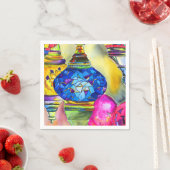 Serviette En Papier Lampes turques mosaïque aquarelle art (En situation)