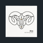 Serviette En Papier Lance le bélier personnalisé trinket<br><div class="desc">Célébrez votre prochaine fête d'anniversaire sur le thème du zodiaque pour Aries le bélier en or moderne et noir. Aries astrologie zodiac star signe horoscope noir et or stylisé bélier avec zodiac étoile nom dans une police noire élégante. Une soirée d'anniversaire unique à thème garde des objets de table pour...</div>