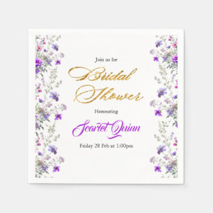 Serviette En Papier Lancement de bouquet de mariage à l'aquarelle rose