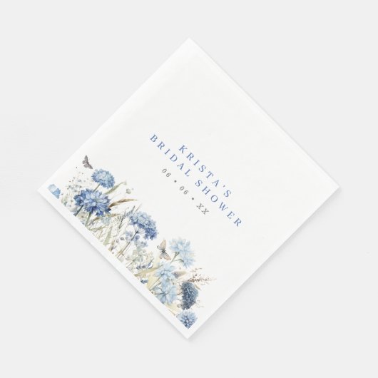 Serviette En Papier Lancement de fête de mariage avec des Hydrangeas B (Coin)