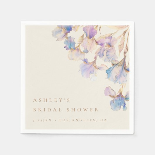 Serviette En Papier Lancement de fête de mariage d'Iris (Devant)