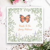 Serviette En Papier Lancement de fête nuptiale Fleur sauvage Papillon 