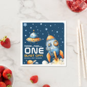 Serviette En Papier Lancement de fusée spatiale pour 1er anniversaire (En situation)