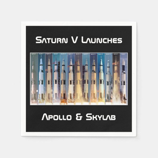 Serviette En Papier Lancement de la fusée Saturn V Moon (Devant)
