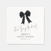 Serviette En Papier Lancement de la mariée avec noeud papillon noir (Devant)