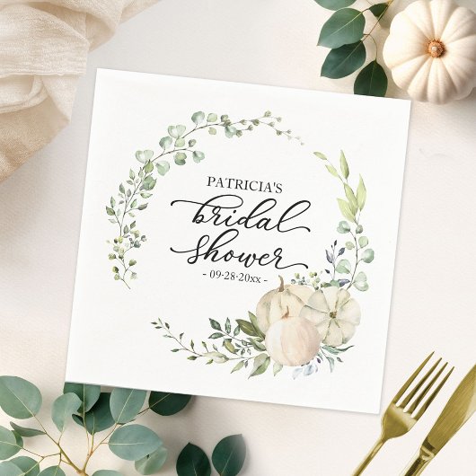 Serviette En Papier Lancement de mariage automnal avec eucalyptus de v