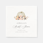 Serviette En Papier Lancement de mariage avec citrouille blanche flora (Devant)
