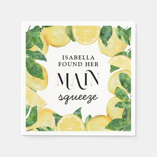 Serviette En Papier Lancement de mariage citron agrumes (Devant)