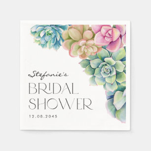 Serviette En Papier Lancement de mariage estival aux succulentes aquar
