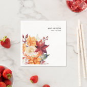 Serviette En Papier Lancement de mariage floral élégant automne hiver (En situation)