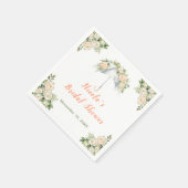 Serviette En Papier Lancement de mariage sous parapluie fleuri (Coin)