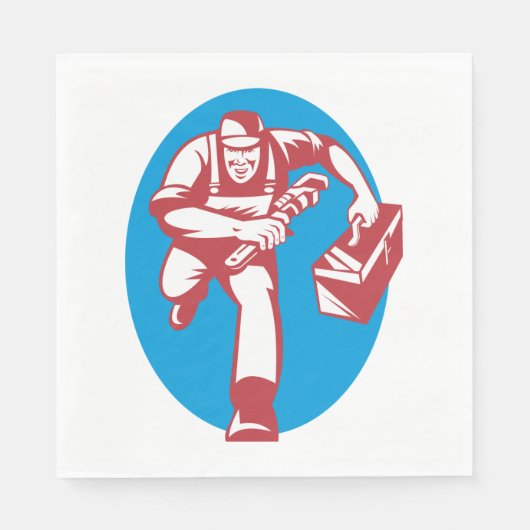 Serviette En Papier Lancer le plombier (Devant)