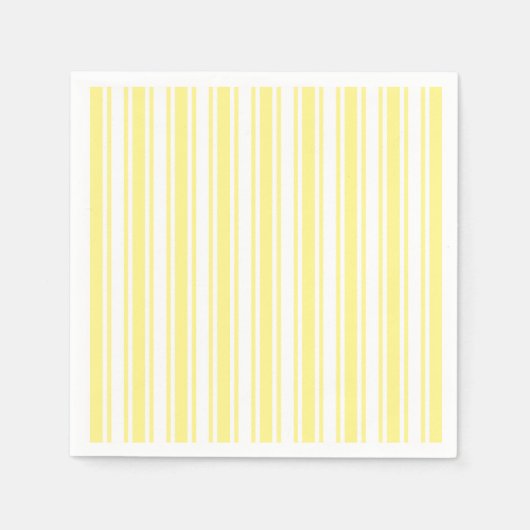 Serviette En Papier Landes de bonbons jaune et blanc citron (Devant)