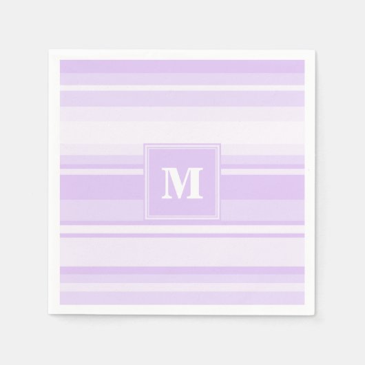 Serviette En Papier Landes lilas monogrammes (Devant)