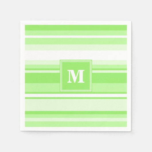 Serviette En Papier Landes vertes de chaux monogrammes (Devant)