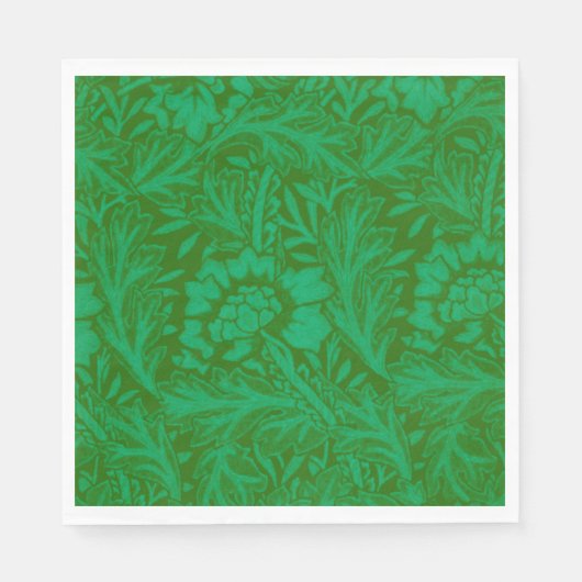 Serviette En Papier L'anémone en vert de la forêt (Devant)