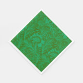 Serviette En Papier L'anémone en vert de la forêt (Coin)