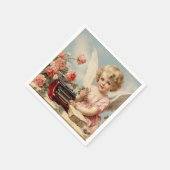 Serviette En Papier L'ange mignon écrit une lettre d'amour (Coin)