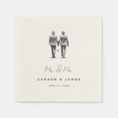 Serviette En Papier Langley M. & M. Mariage (Devant)