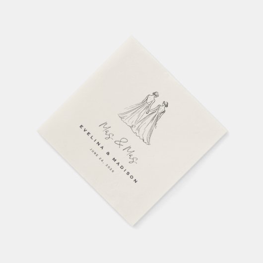 Serviette En Papier Langley Mme & Mme Mariage (Coin)