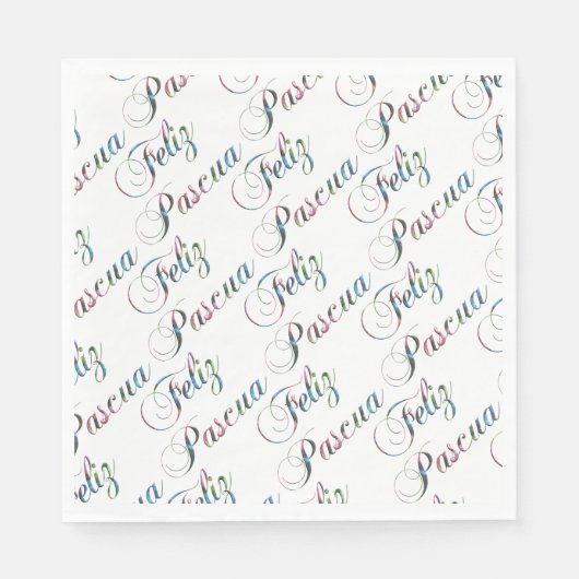 Serviette En Papier Langue espagnole Pâques Feliz Pascua Napkins (Devant)
